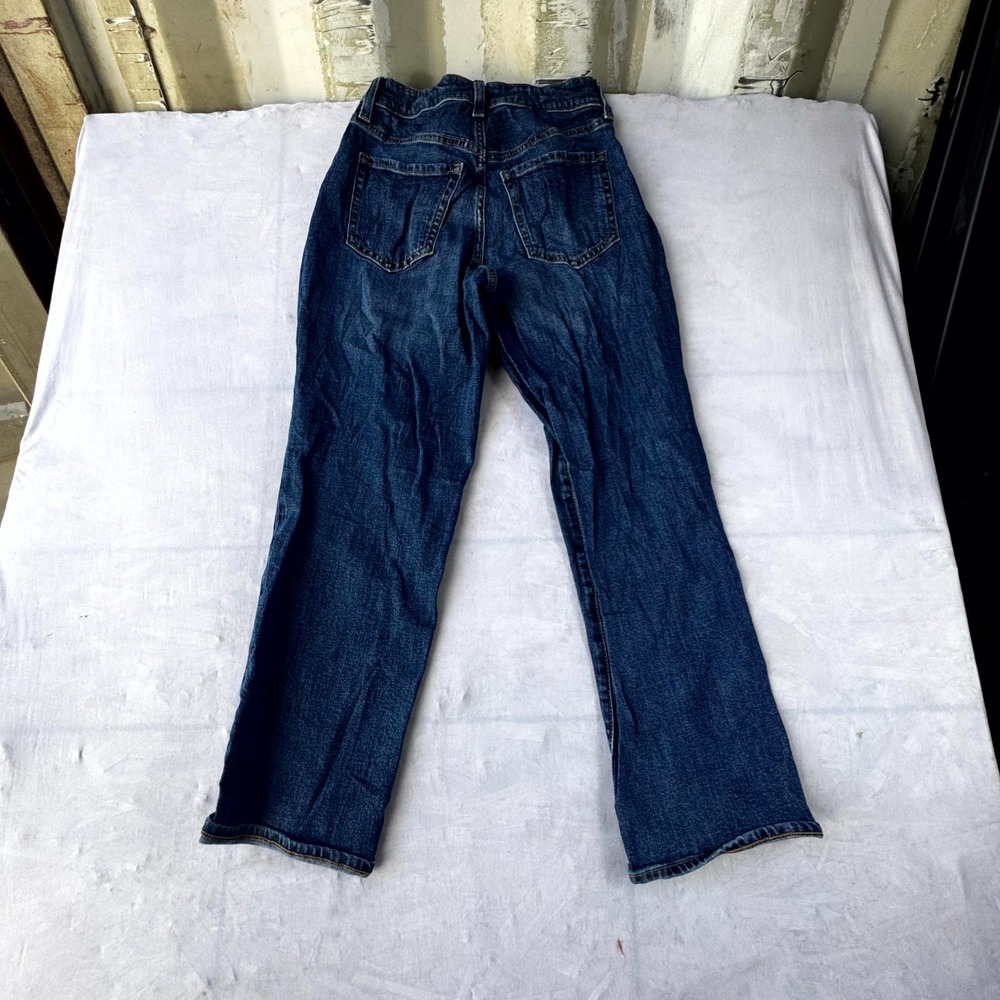 Old Navy Straight Jeans Womens 0 Petite Blue Denim Curvy OG Loose Fit High Rise